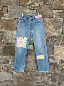 Hand Painted Patched Jean