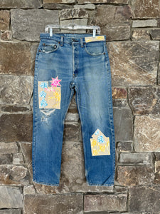 Hand Painted Patched Denim