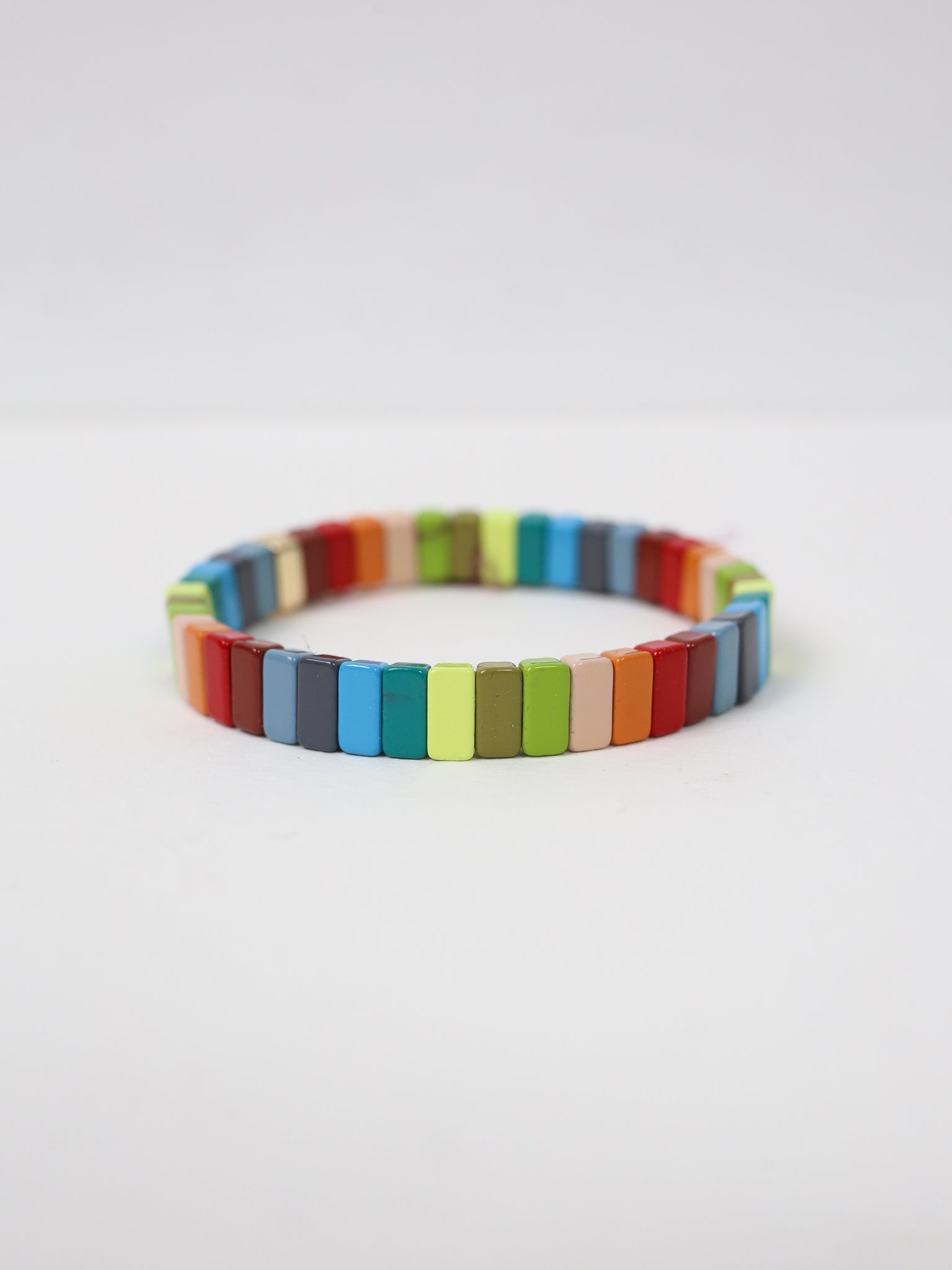 Thin Multi Color Half Square Bracelet